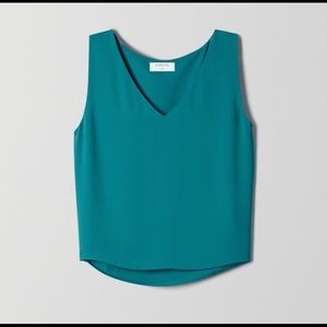 Aritzia Babaton Murphy Blouse Tank Turquoise XS